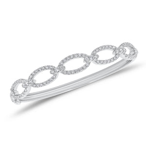 Diamond Open Ovals Bangle Bracelet