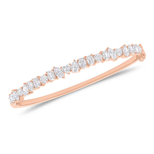 Diamond variety bangle bracelet - 14K gold weighing 11.17 grams
- 22 mixed shape diamonds weighing 3.35 carats