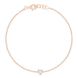 Simple heart diamond fashion bracelet - 14K gold weighing 1.04 grams
- 0.27 ct heart-shaped diamond