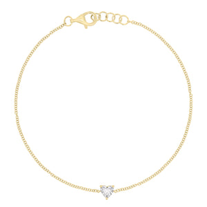 Simple heart diamond fashion bracelet - 14K gold weighing 1.04 grams
- 0.27 ct heart-shaped diamond