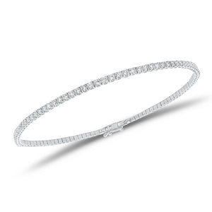 1.37 ct diamond tennis bracelet - 14K gold weighing 3.82 grams
- 104 round diamonds weighing 1.37 carats