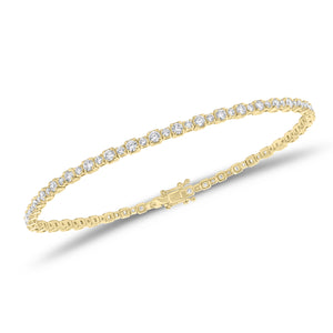 1.90 ct diamond pattern tennis bracelet - 18K gold weighing 5.96 grams
- 86 round diamonds weighing 1.90 carats