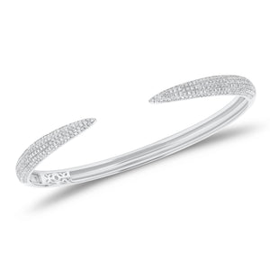 Pave diamond claw cuff bracelet - 14K gold weighing 11.18 grams
- 396 round diamonds weighing 0.94 carats