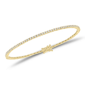 0.97 ct diamond tennis bracelet - 14K gold weighing 4.72 grams
- 112 round diamonds weighing 0.97 
carats