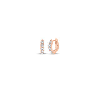 0.57 ct Mini Diamond Huggie Earrings - 14K gold weighing 2.76 grams - 10 round diamonds weighing 0.57 carats