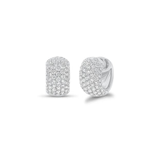 Pave Diamond Extra Wide Huggie Earrings - 18K gold weighing 10.83 grams  - 136 round diamonds weighing 2.93 carats