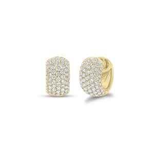 Pave Diamond Extra Wide Huggie Earrings - 18K gold weighing 10.83 grams - 136 round diamonds weighing 2.93 carats