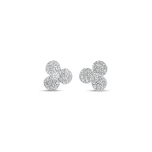 Diamond Pinwheel Stud Earrings - 14K gold weighing 1.41 grams - 62 round diamonds weighing 0.33 carats