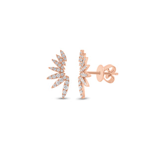 Diamond angel wing crawler earring - 14K gold weighing 1.28 grams
- 54 round diamonds weighing 0.25 carats