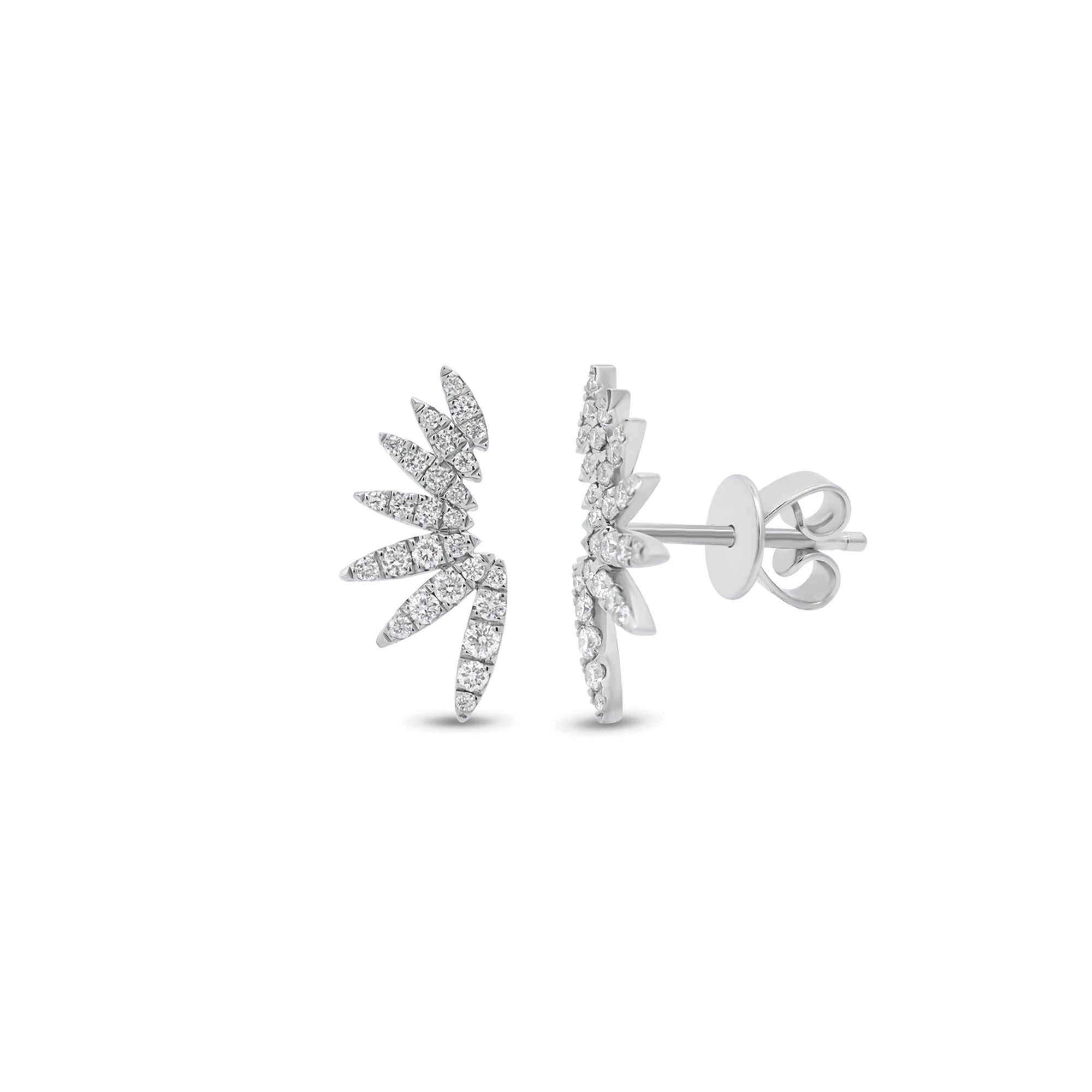 Diamond angel wing crawler earring - 14K gold weighing 1.28 grams
- 54 round diamonds weighing 0.25 carats