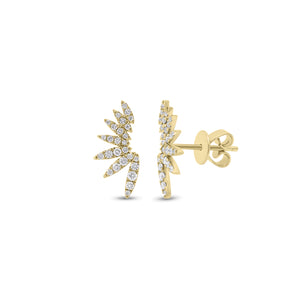 Diamond angel wing crawler earring - 14K gold weighing 1.28 grams
- 54 round diamonds weighing 0.25 carats