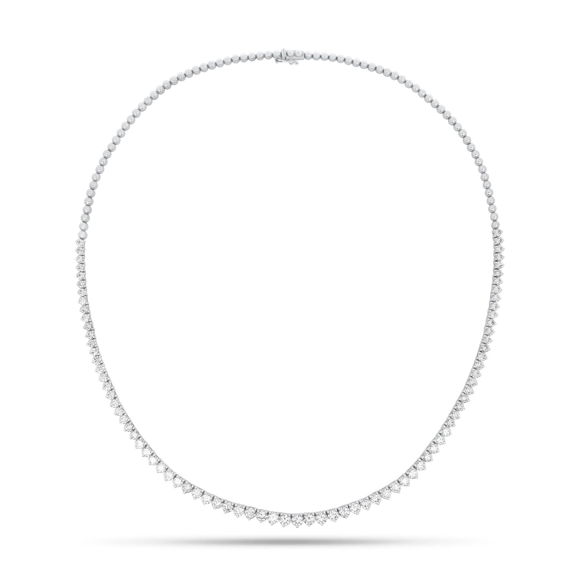 Diamond Tennis Necklace with Gold Beads - 18K gold weighing 18.17 grams - 11 round diamonds weighing 1.64 carats - 22 round diamonds weighing 2.40 carats - 48 round diamonds weighing 2.61 carats