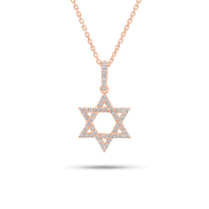 0.24 ct Diamond Star of David Pendant - 18K gold weighing 1.41 grams - 14K gold weighing 1.60 grams - 54 round diamonds weighing 0.24 carats