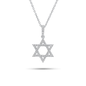 0.24 ct Diamond Star of David Pendant - 18K gold weighing 1.41 grams - 14K gold weighing 1.60 grams - 54 round diamonds weighing 0.24 carats