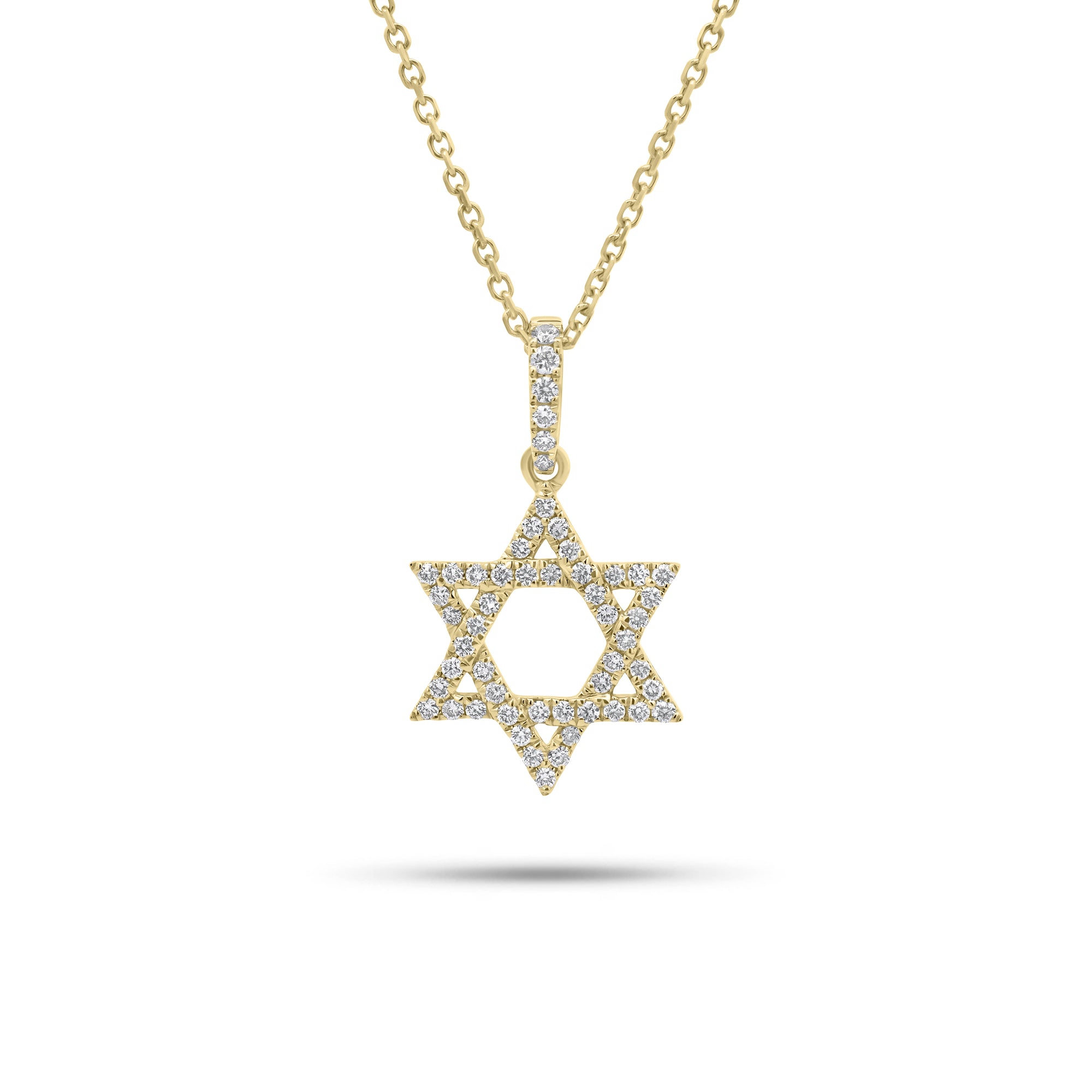 0.24 ct Diamond Star of David Pendant - 18K gold weighing 1.41 grams - 14K gold weighing 1.60 grams - 54 round diamonds weighing 0.24 carats