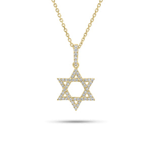 0.24 ct Diamond Star of David Pendant - 18K gold weighing 1.41 grams - 14K gold weighing 1.60 grams - 54 round diamonds weighing 0.24 carats