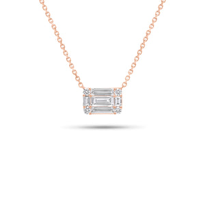 Emerald-Cut Diamond Illusion Pendant Necklace