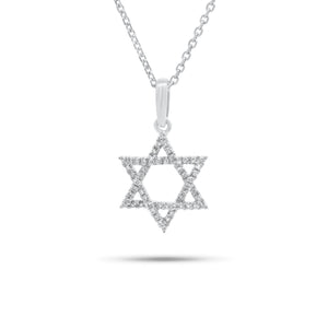 0.10 ct Diamond Star of David Pendant - 18K gold weighing 0.97 grams - 14K gold weighing 1.60 grams - 54 round diamonds weighing 0.10 carats