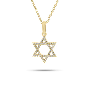 0.10 ct Diamond Star of David Pendant - 18K gold weighing 0.97 grams - 14K gold weighing 1.60 grams - 54 round diamonds weighing 0.10 carats