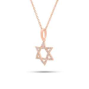 0.10 ct Diamond Star of David Pendant - 18K gold weighing 0.97 grams - 14K gold weighing 1.60 grams - 54 round diamonds weighing 0.10 carats