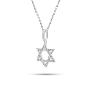 0.10 ct Diamond Star of David Pendant - 18K gold weighing 0.97 grams - 14K gold weighing 1.60 grams - 54 round diamonds weighing 0.10 carats