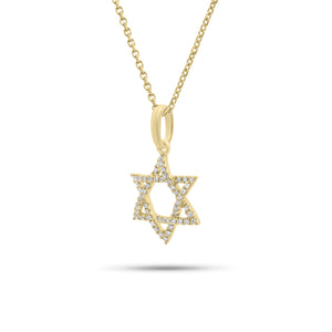 0.10 ct Diamond Star of David Pendant - 18K gold weighing 0.97 grams - 14K gold weighing 1.60 grams - 54 round diamonds weighing 0.10 carats