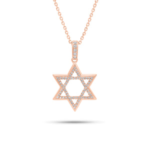 0.24 ct Diamond Star of David Pendant - 18K gold weighing 1.41 grams - 14K gold weighing 1.60 grams - 54 round diamonds weighing 0.24 carats