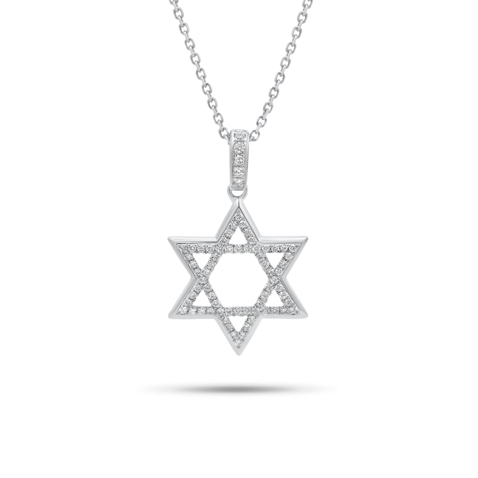 0.24 ct Diamond Star of David Pendant - 18K gold weighing 1.41 grams - 14K gold weighing 1.60 grams - 54 round diamonds weighing 0.24 carats