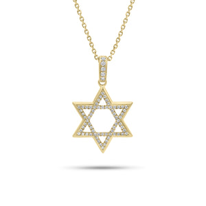 0.24 ct Diamond Star of David Pendant - 18K gold weighing 1.41 grams - 14K gold weighing 1.60 grams - 54 round diamonds weighing 0.24 carats