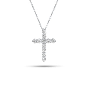 1.45 ct Diamond Cross Pendant - 14K gold weighing 4.25 grams - 11 round diamonds weighing 1.45 carats