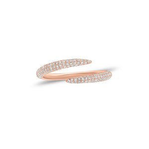 Pave Diamond Claw-Style Wrap Ring - 14K gold weighing 1.85 grams - 158 round diamonds weighing 0.41 carats