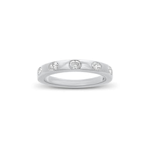 Oval Diamond Stacking Ring - 14K gold weighing 3.21 grams - 5 oval-shaped diamonds weighing 0.40 carats