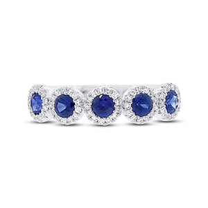 Sapphire & Diamond Halo Ring