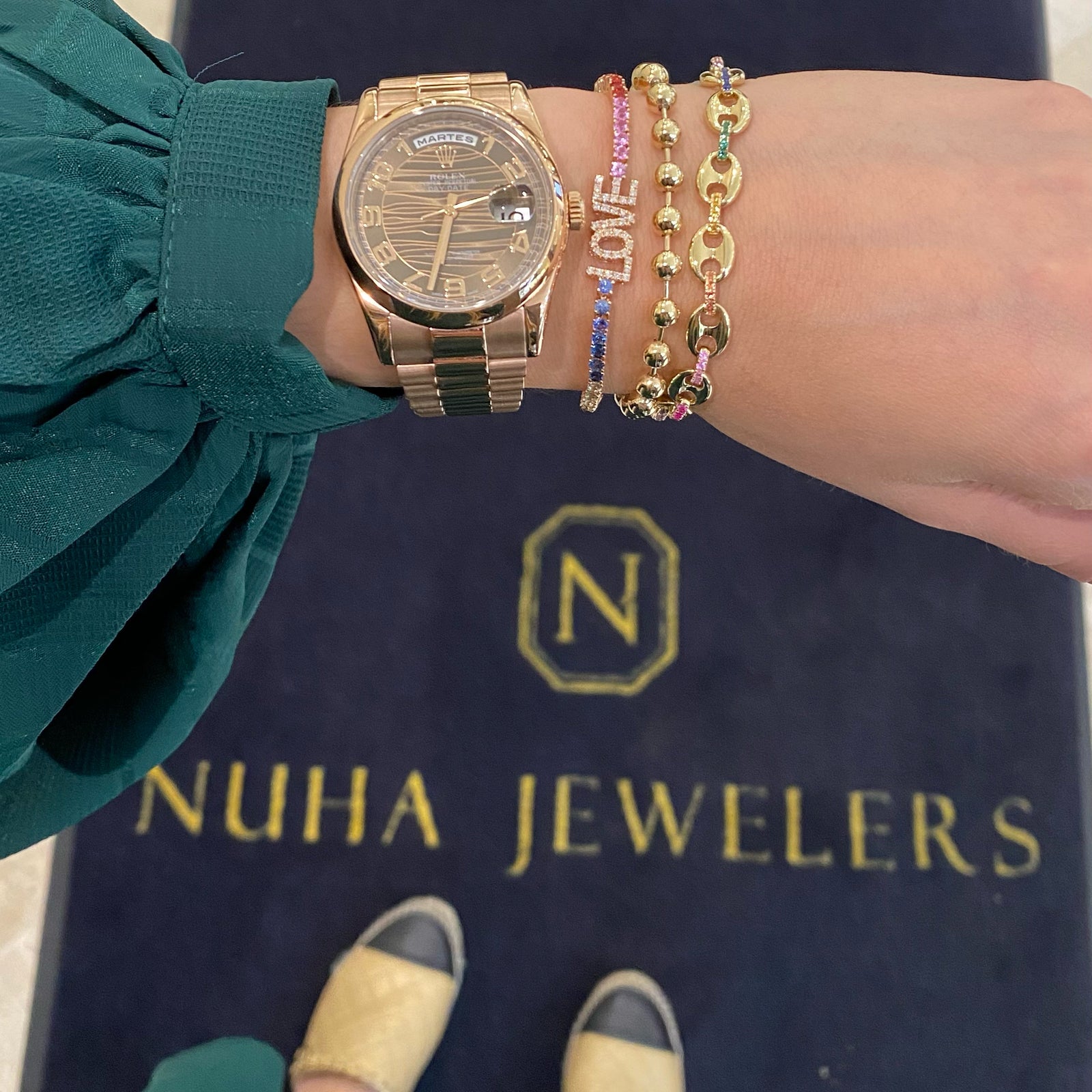 Diamond Loop Bangle Bracelet - Nuha Jewelers