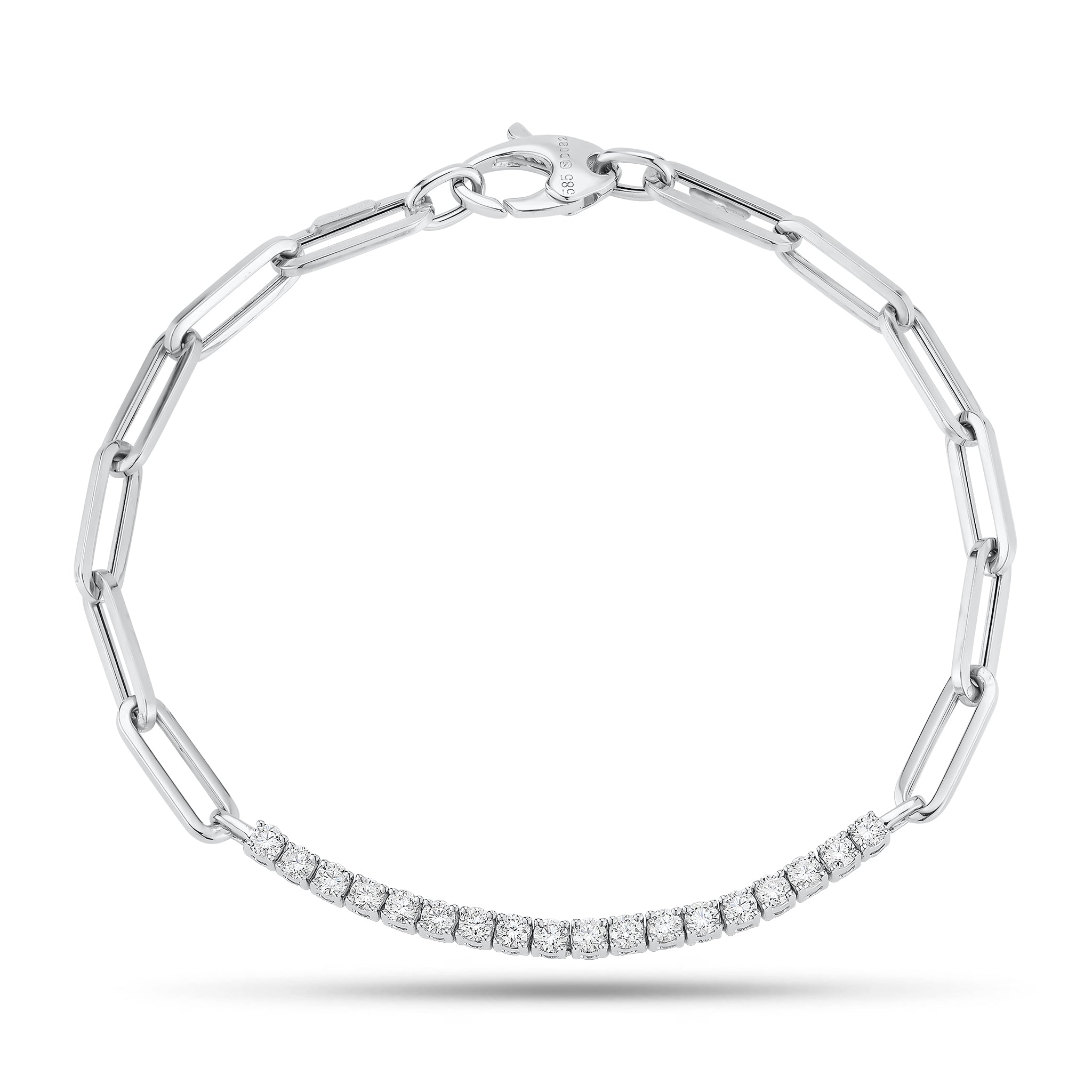 Black string bracelet with diamond, 585 AU