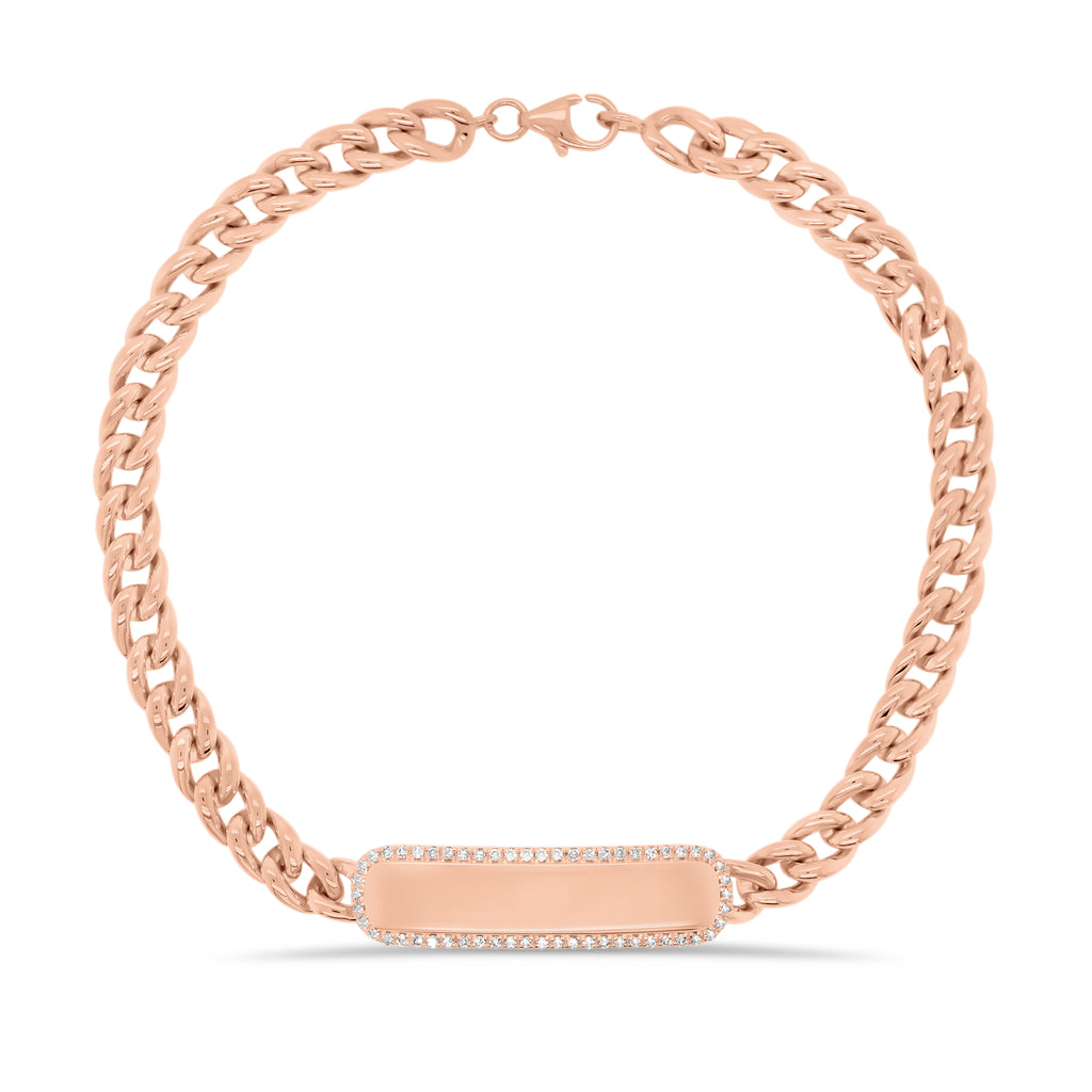 Diamond Curb Chain Bangle Bracelet - Nuha Jewelers