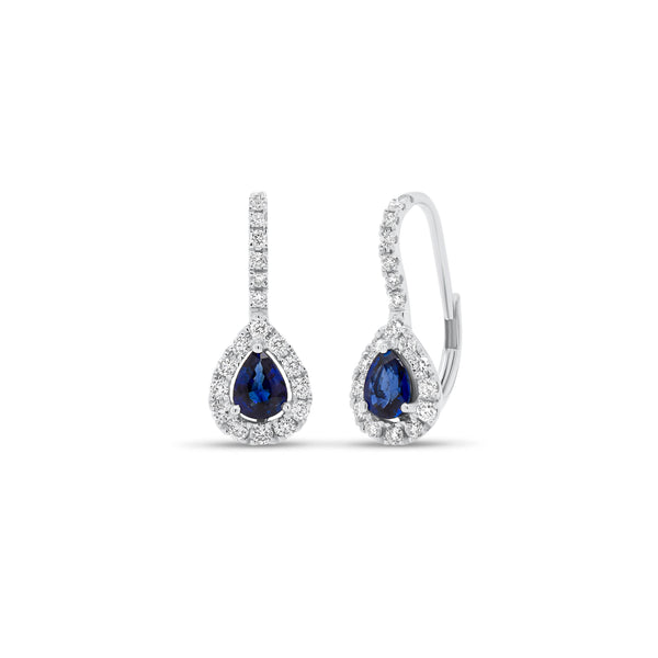 14.17 carat Oval Shape Blue Sapphire & Diamond Chandelier Drop Earrings  (White Gold) — Shreve, Crump & Low