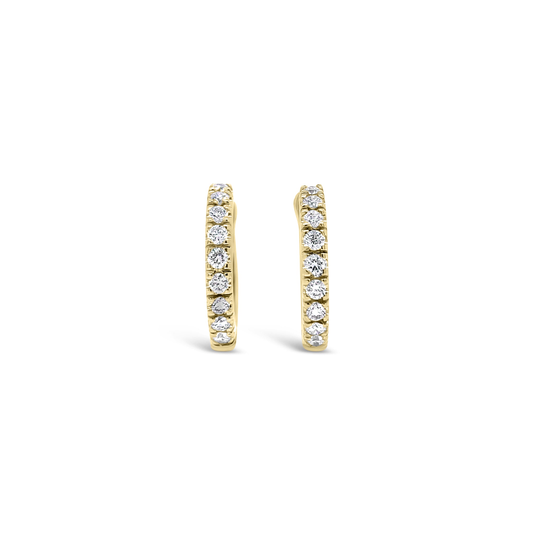 Diamond Oval Huggie Earrings - Nuha Jewelers
