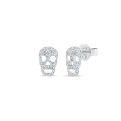 Diamond skull hot sale earrings