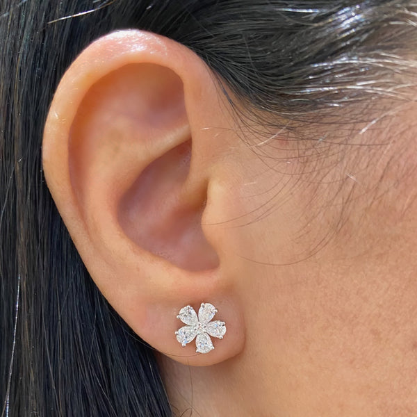 Polki Uncut Diamond Flower Cluster Earrings