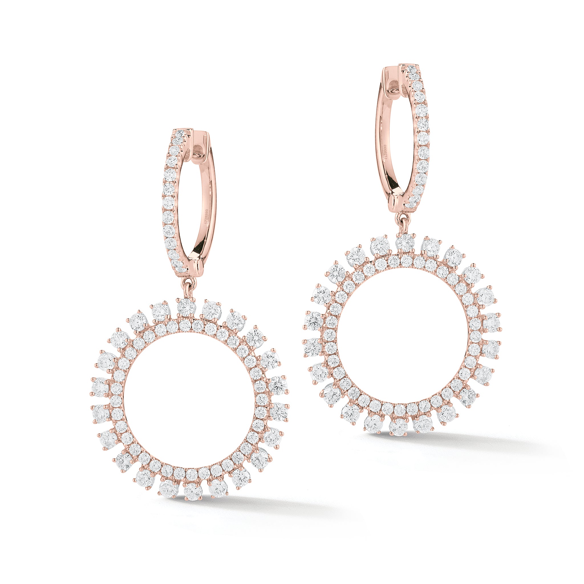 Diamond Sunburst Drop Earrings - Nuha Jewelers