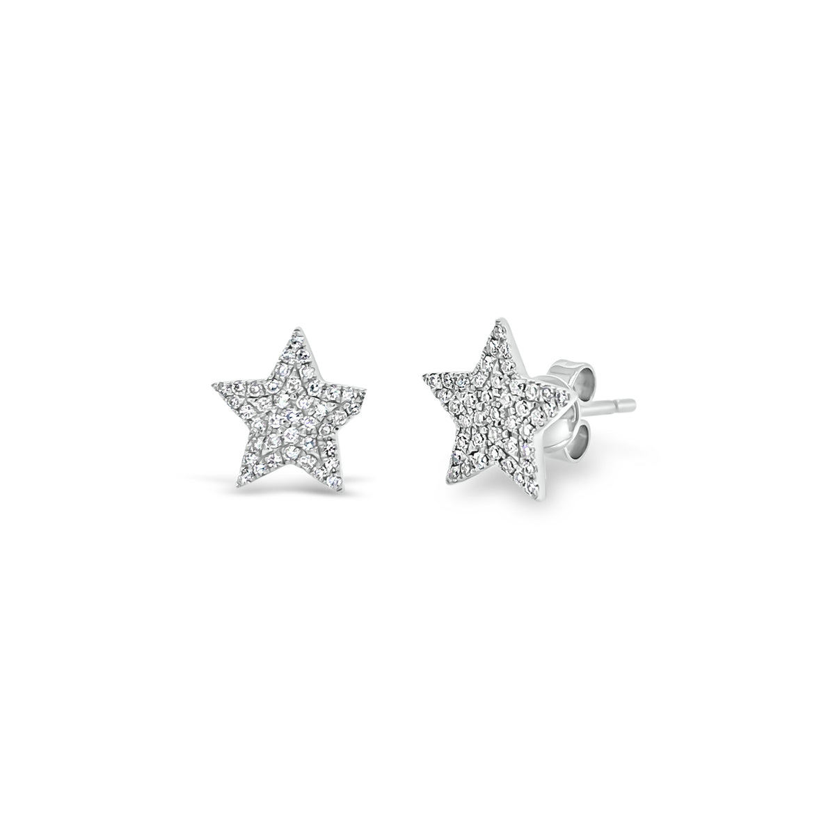 Pave Diamond Star Stud Earrings - Nuha Jewelers