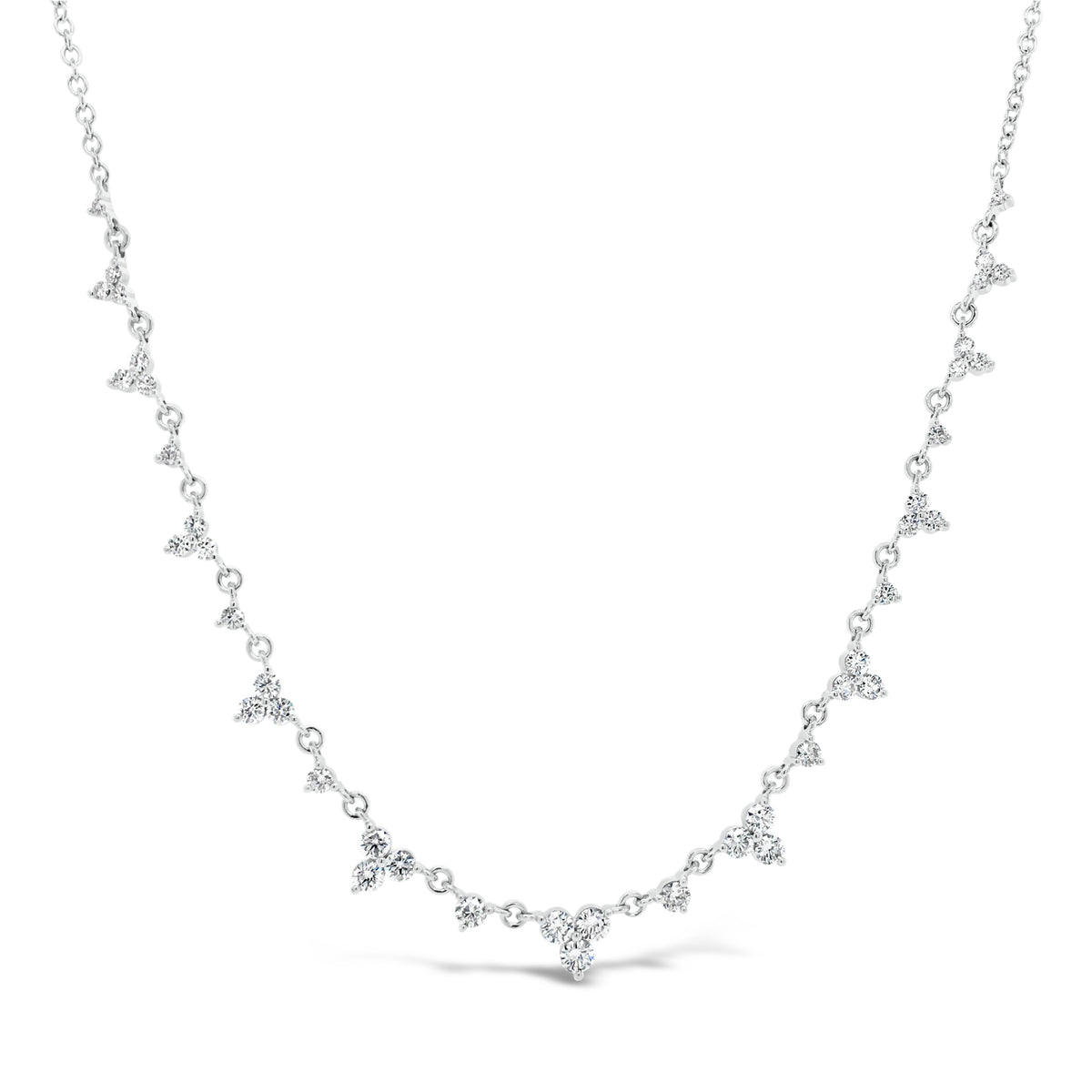 Delicate Diamond Cluster Necklace - Nuha Jewelers