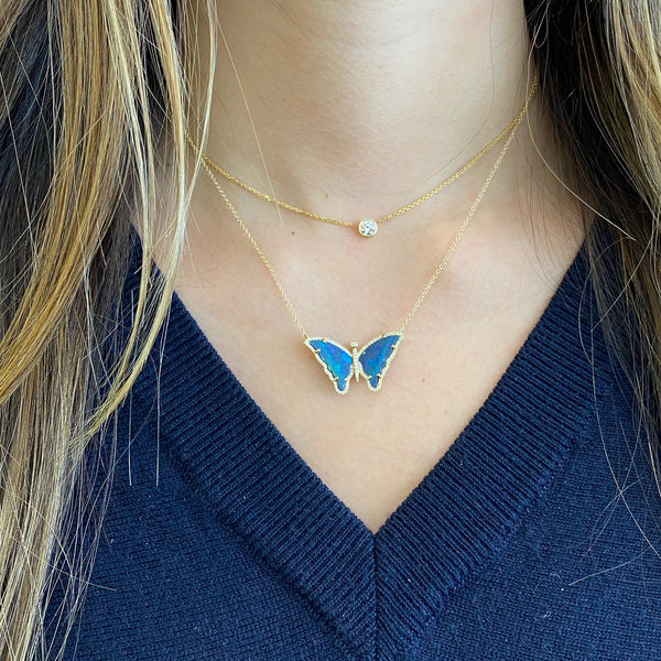 Flutter Forte Blue Butterfly Necklace - Paparazzi Accessories – 3D Jewelz