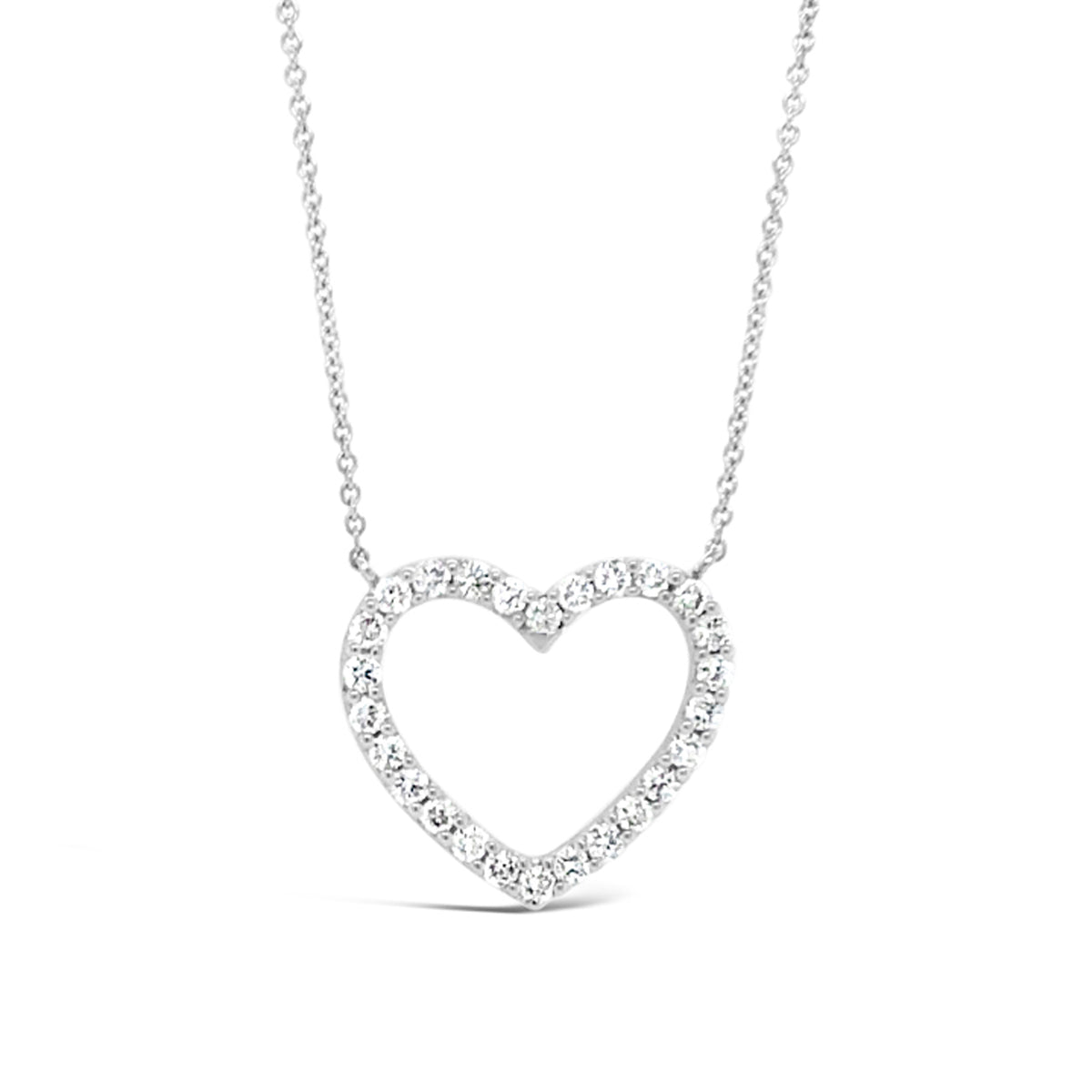 Diamond Heart Outline Pendant Necklace - Nuha Jewelers