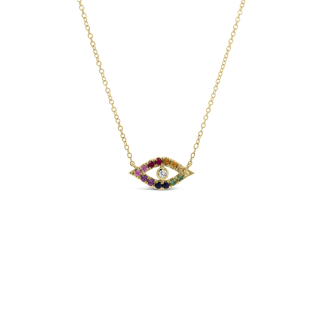 Rainbow Dark Double Hex Necklace