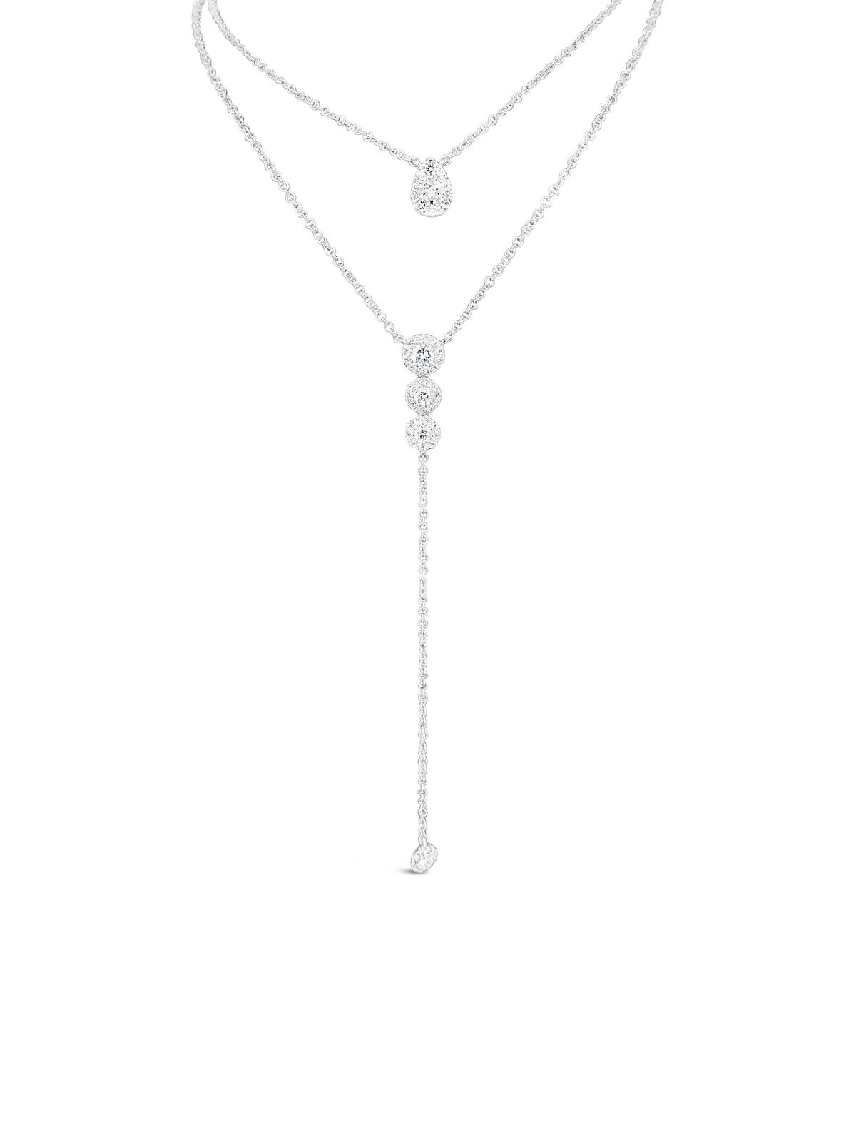 Diamond Teardrop Cluster Necklace - Nuha Jewelers