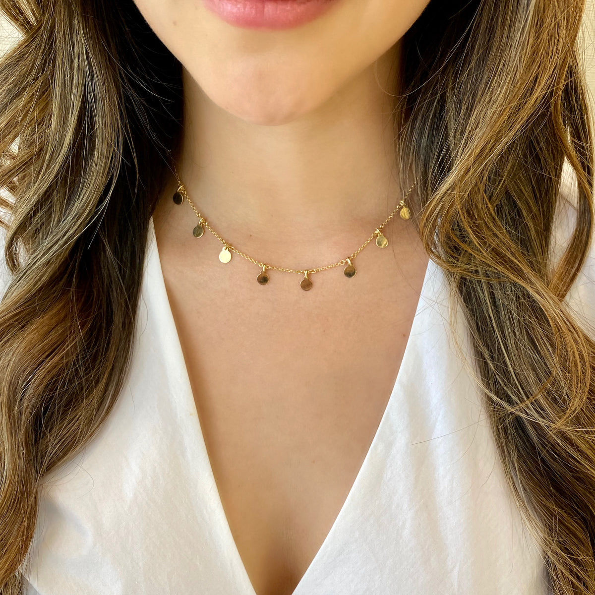 Dangling Gold Disc Chain