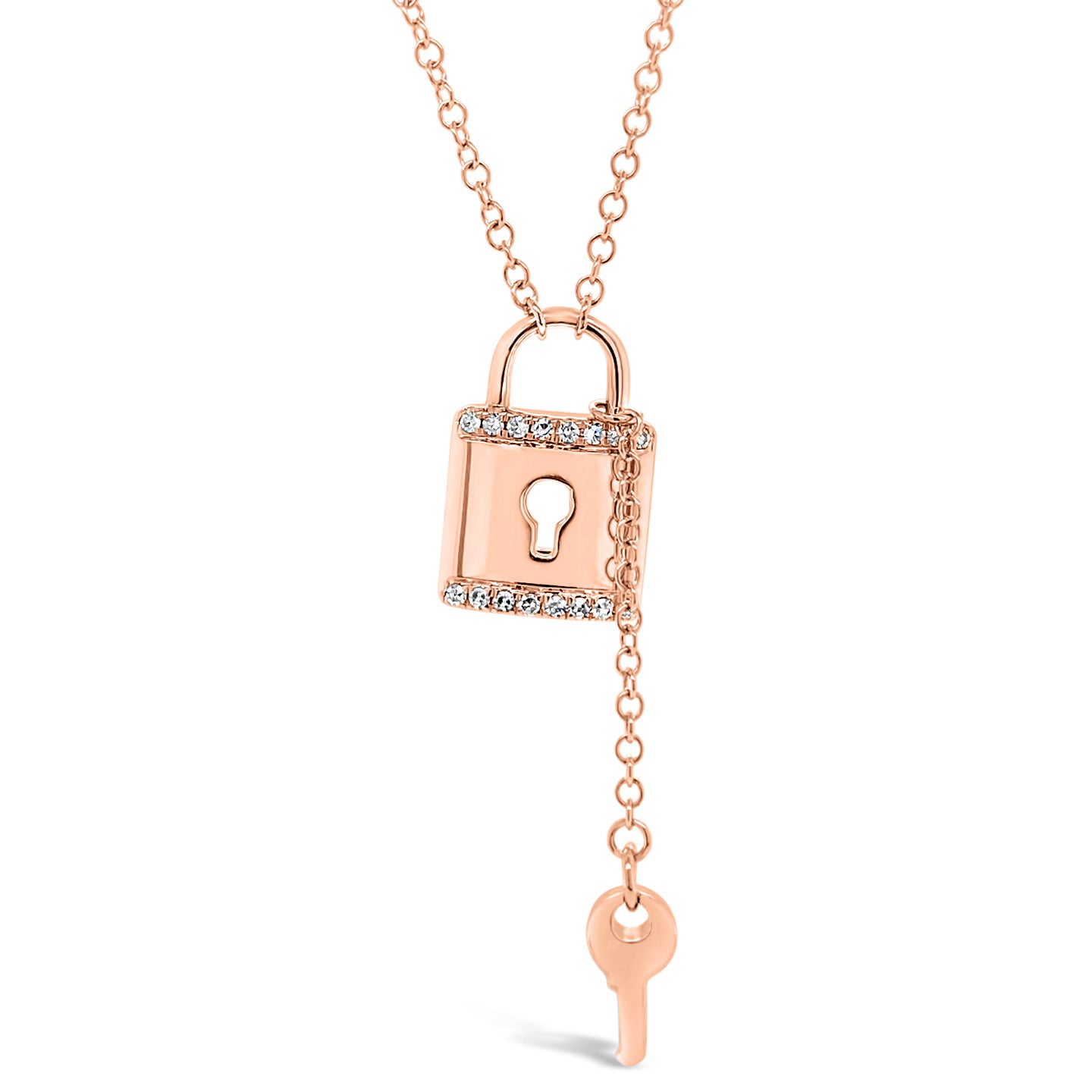 Lock Necklace in 14k Rose Gold (20 in)