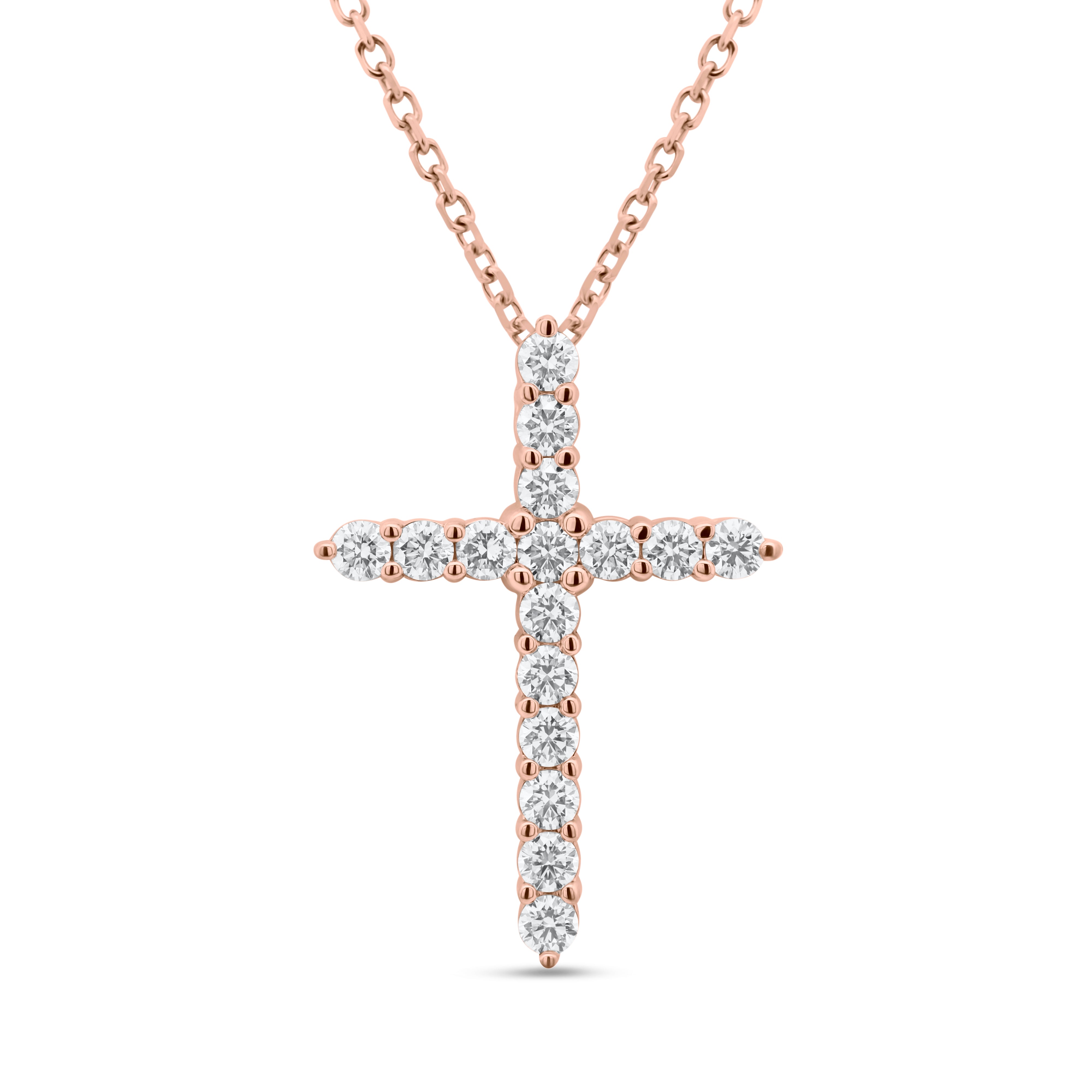 Large diamante hot sale cross necklace